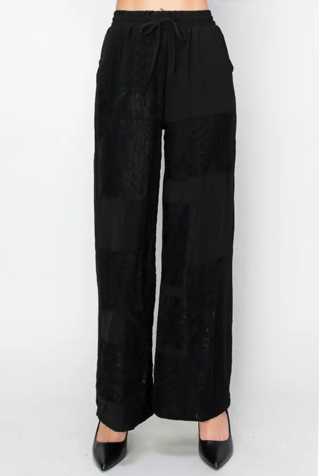 Black Lace Drawstring Pants