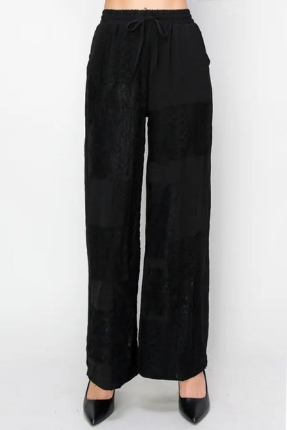 Black Lace Drawstring Pants