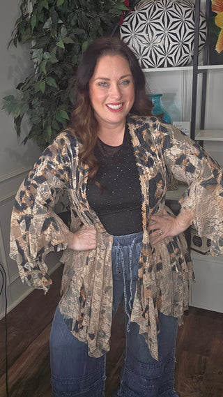 Leopard Lace Love Affair Cardigan