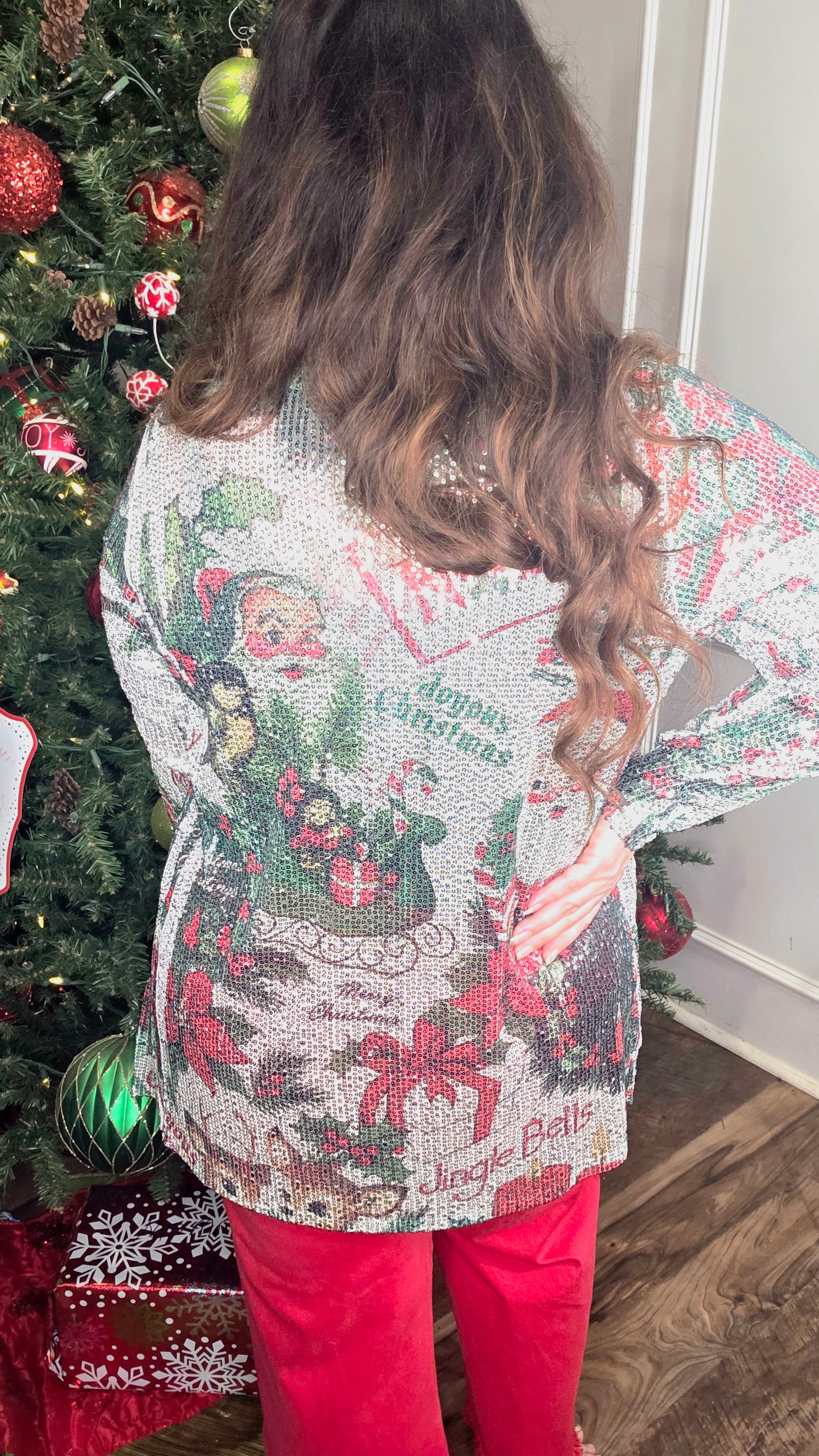 Sequin Santa Cardigan