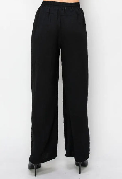 Black Lace Drawstring Pants