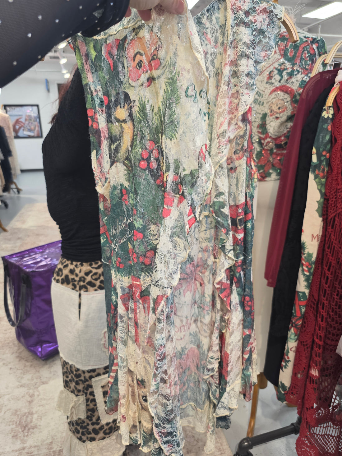 Santa Ruffle Lace Sleeveless Cardigan