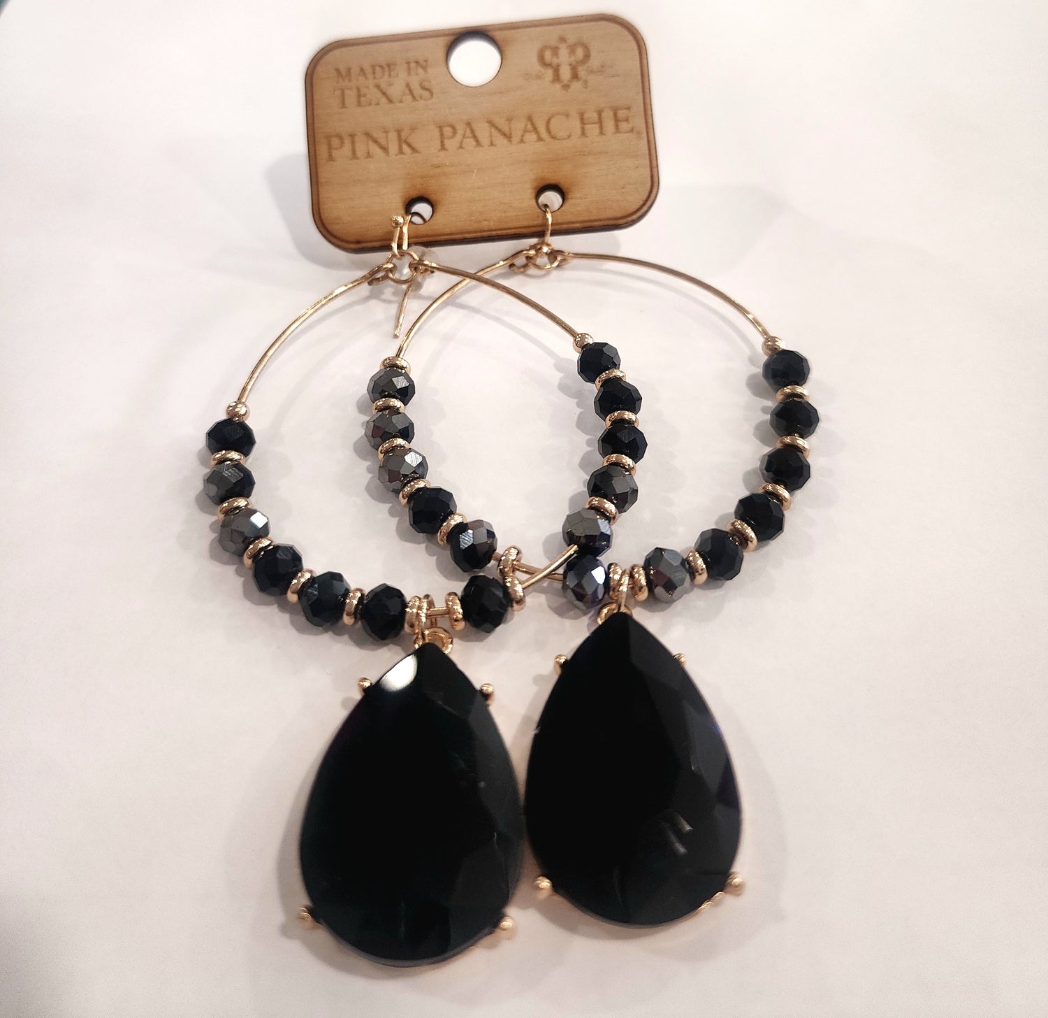 Black Teardrop Earring