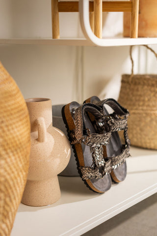 River Dance Woven Sandal in Pewter