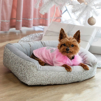 Rhinestone Square Pet Bed