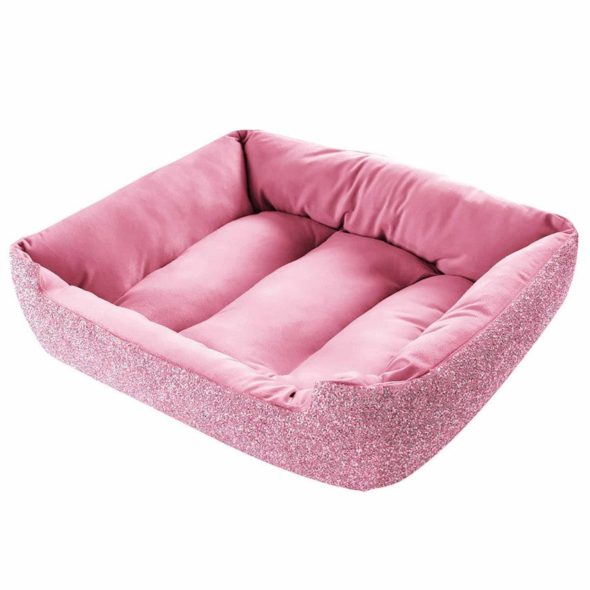 Rhinestone Square Pet Bed