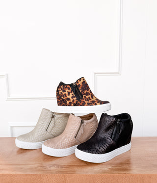 Timmibelle Hidden Sneaker Wedge in Leopard