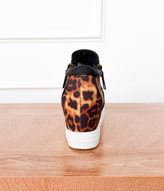 Timmibelle Hidden Sneaker Wedge in Leopard
