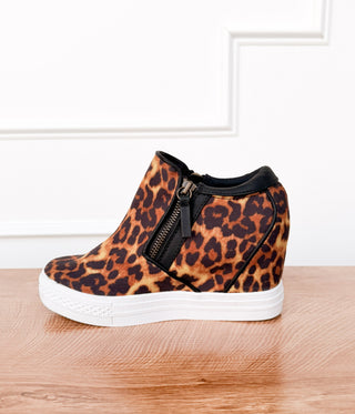 Timmibelle Hidden Sneaker Wedge in Leopard