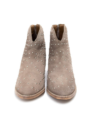 Shoes Twilight Studded Heeled Ankle Boot in Taupe