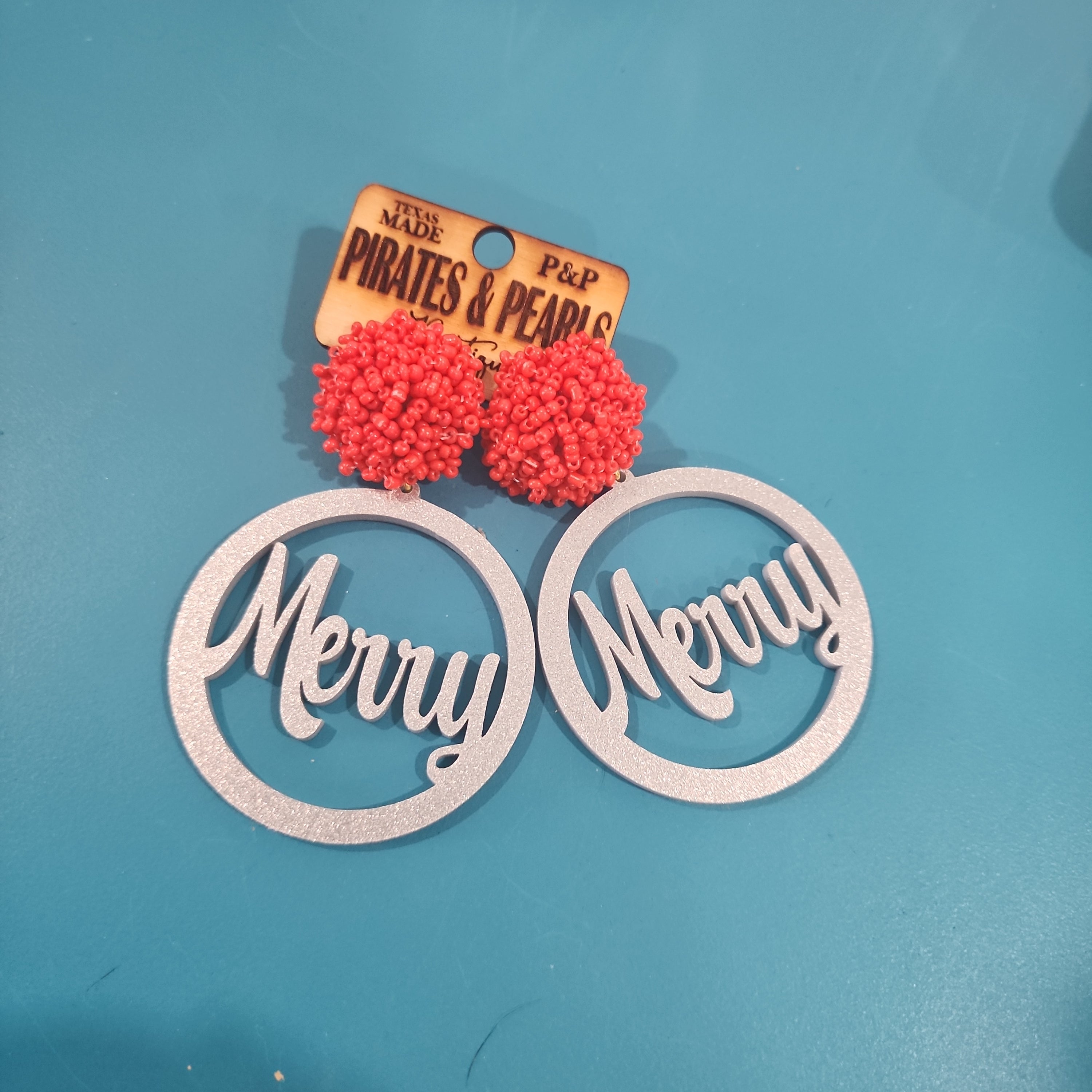 Silver Merry Pom Hoops